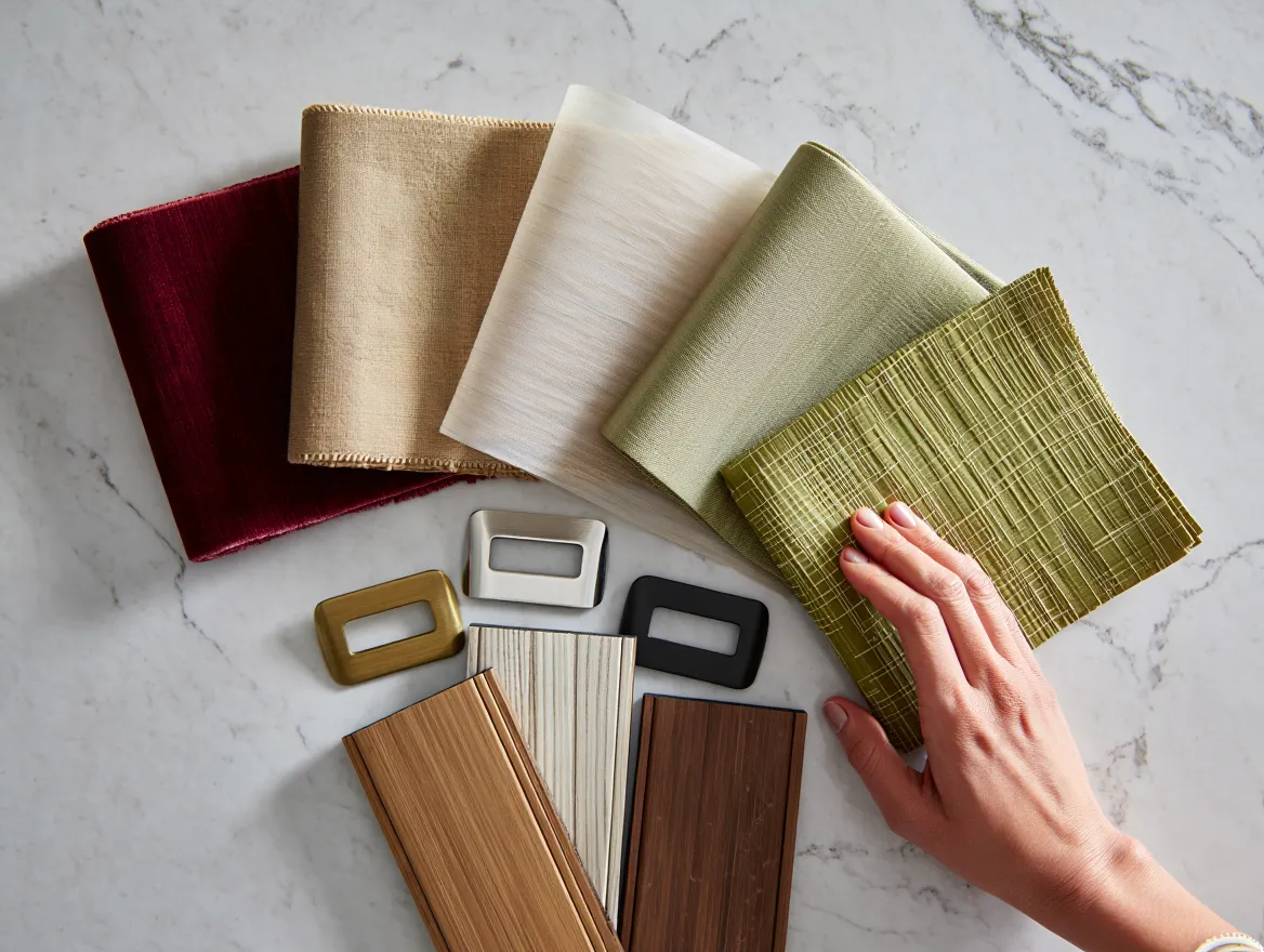 Selectie van materialen voor raambekleding